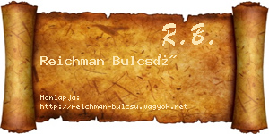 Reichman Bulcsú névjegykártya
